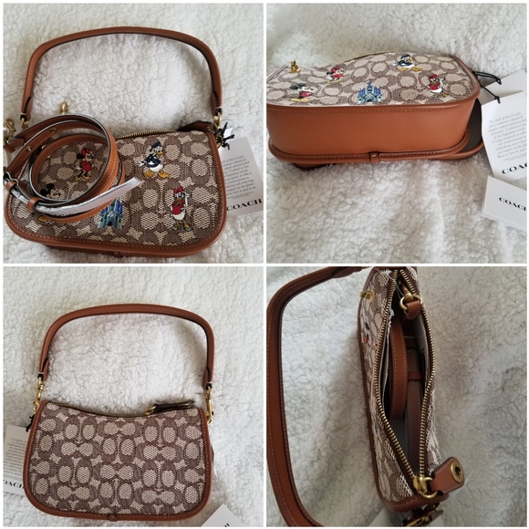 🎀NWT Authentic Disney X Coach Swinger Signature Textile Jacquard Mickey Mouse💖 - Picture 3 of 16